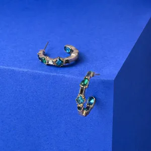 Accessorize London Women's Eclectic Gem Hoop Earrings