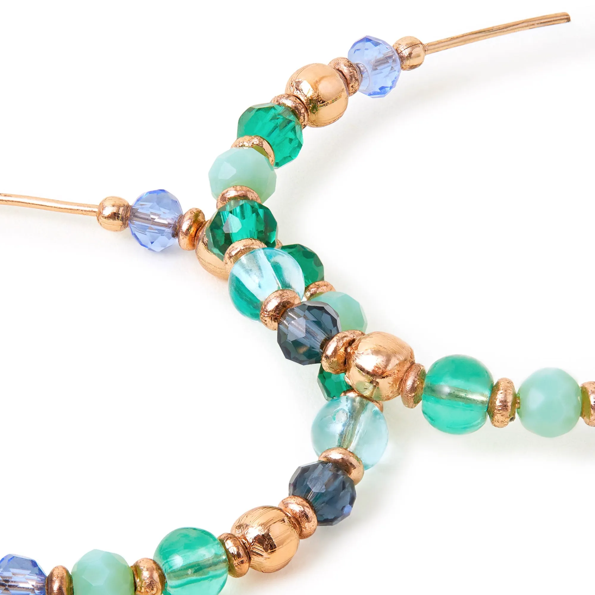 Accessorize London Women's Multi Beaded Hoop Earrings