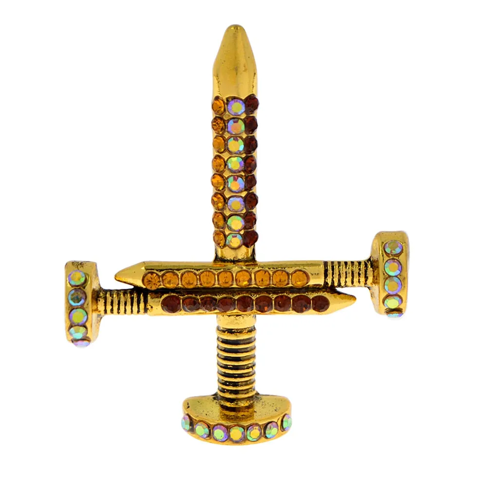 New Creative Cross Rhinestone Brooches