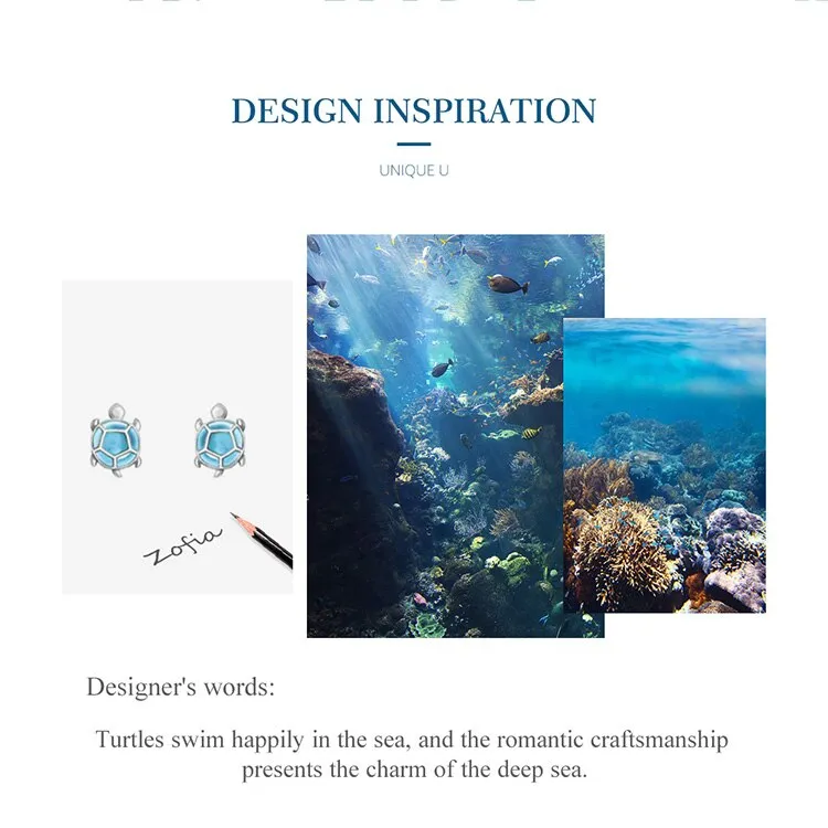 Ocean Blue Turtles Stud Earrings