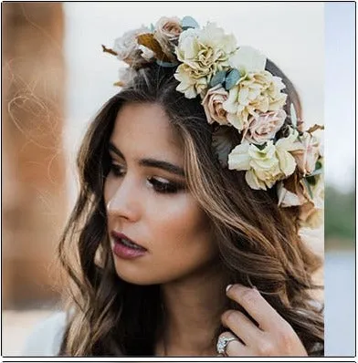 Spring Bohemian Rose Crown